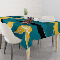 Bahamas Tablecloth with National Coat of Arms Teal Yellow Ocean Wave Spirit