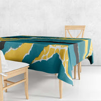 Bahamas Tablecloth with National Coat of Arms Teal Yellow Ocean Wave Spirit