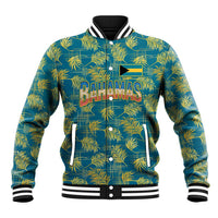 Bahamas Baseball Jacket with Tropical Beach Sunset Palm Tree Ocean Spirit
