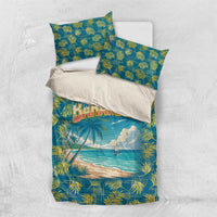 Bahamas Bedding Set with Tropical Beach Sunset Palm Tree Ocean Spirit