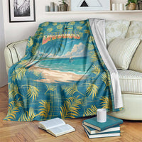 Bahamas Blanket with Tropical Beach Sunset Palm Tree Ocean Spirit