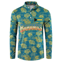 Bahamas Button Sweatshirt with Tropical Beach Sunset Palm Tree Ocean Spirit