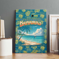 Bahamas Canvas Wall Art with Tropical Beach Sunset Palm Tree Ocean Spirit