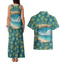 Bahamas Couples Matching Tank Maxi Dress and Hawaiian Shirt with Tropical Beach Sunset Palm Tree Ocean Spirit