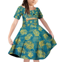 Bahamas Family Matching Off Shoulder Short Dress and Hawaiian Shirt with Tropical Beach Sunset Palm Tree Ocean Spirit