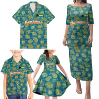 Bahamas Family Matching Puletasi and Hawaiian Shirt with Tropical Beach Sunset Palm Tree Ocean Spirit