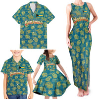 Bahamas Family Matching Tank Maxi Dress and Hawaiian Shirt with Tropical Beach Sunset Palm Tree Ocean Spirit