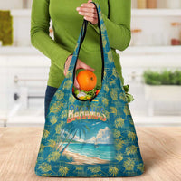 Bahamas Grocery Bag with Tropical Beach Sunset Palm Tree Ocean Spirit