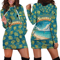 Bahamas Hoodie Dress with Tropical Beach Sunset Palm Tree Ocean Spirit