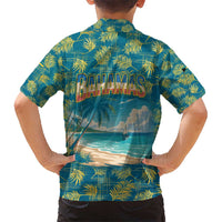 Bahamas Kid Hawaiian Shirt with Tropical Beach Sunset Palm Tree Ocean Spirit