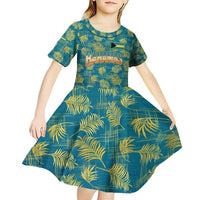 Bahamas Kid Short Sleeve Dress with Tropical Beach Sunset Palm Tree Ocean Spirit