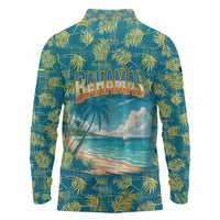 Bahamas Long Sleeve Polo Shirt with Tropical Beach Sunset Palm Tree Ocean Spirit
