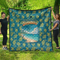Bahamas Quilt with Tropical Beach Sunset Palm Tree Ocean Spirit