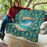Bahamas Quilt with Tropical Beach Sunset Palm Tree Ocean Spirit