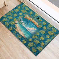 Bahamas Rubber Doormat with Tropical Beach Sunset Palm Tree Ocean Spirit