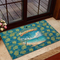 Bahamas Rubber Doormat with Tropical Beach Sunset Palm Tree Ocean Spirit