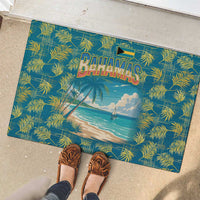Bahamas Rubber Doormat with Tropical Beach Sunset Palm Tree Ocean Spirit