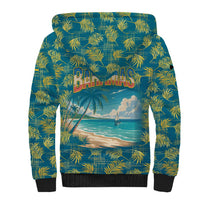 Bahamas Sherpa Hoodie with Tropical Beach Sunset Palm Tree Ocean Spirit