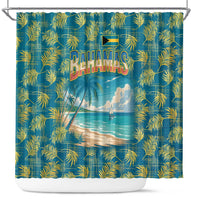 Bahamas Shower Curtain with Tropical Beach Sunset Palm Tree Ocean Spirit