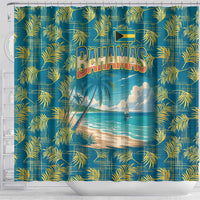 Bahamas Shower Curtain with Tropical Beach Sunset Palm Tree Ocean Spirit