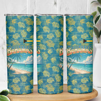 Bahamas Skinny Tumbler with Tropical Beach Sunset Palm Tree Ocean Spirit