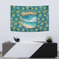 Bahamas Tapestry with Tropical Beach Sunset Palm Tree Ocean Spirit