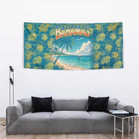 Bahamas Tapestry with Tropical Beach Sunset Palm Tree Ocean Spirit