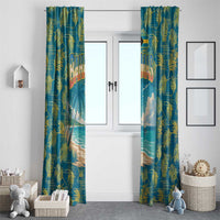Bahamas Window Curtain with Tropical Beach Sunset Palm Tree Ocean Spirit