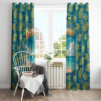 Bahamas Window Curtain with Tropical Beach Sunset Palm Tree Ocean Spirit