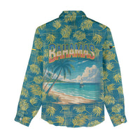 Bahamas Women Casual Shirt with Tropical Beach Sunset Palm Tree Ocean Spirit