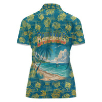 Bahamas Women Polo Shirt with Tropical Beach Sunset Palm Tree Ocean Spirit