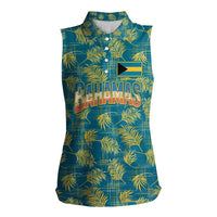 Bahamas Women Sleeveless Polo Shirt with Tropical Beach Sunset Palm Tree Ocean Spirit