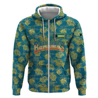 Bahamas Zip Hoodie with Tropical Beach Sunset Palm Tree Ocean Spirit