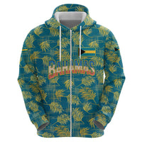 Bahamas Zip Hoodie with Tropical Beach Sunset Palm Tree Ocean Spirit