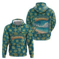 Bahamas Zip Hoodie with Tropical Beach Sunset Palm Tree Ocean Spirit