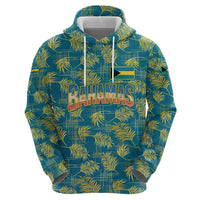Bahamas Zip Hoodie with Tropical Beach Sunset Palm Tree Ocean Spirit