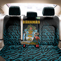 Bahamas Coat of Arms and Flag Back Car Seat Cover with Blue Coral Pattern and Marlin Crest - Wonder Print Shop