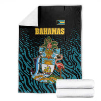 Bahamas Coat of Arms and Flag Blanket with Blue Coral Pattern and Marlin Crest - Wonder Print Shop