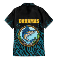 Bahamas Coat of Arms and Flag Family Matching Mermaid Dress and Hawaiian Shirt with Blue Coral Pattern and Marlin Crest - Wonder Print Shop