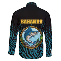 Bahamas Coat of Arms and Flag Family Matching Tank Maxi Dress and Hawaiian Shirt with Blue Coral Pattern and Marlin Crest - Wonder Print Shop