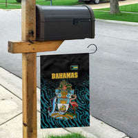 Bahamas Coat of Arms and Flag Garden Flag with Blue Coral Pattern and Marlin Crest - Wonder Print Shop