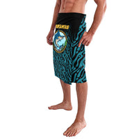 Bahamas Coat of Arms and Flag Lavalava with Blue Coral Pattern and Marlin Crest - Wonder Print Shop