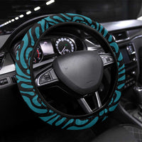 Bahamas Coat of Arms and Flag Steering Wheel Cover with Blue Coral Pattern and Marlin Crest - Wonder Print Shop