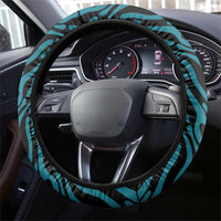 Bahamas Coat of Arms and Flag Steering Wheel Cover with Blue Coral Pattern and Marlin Crest - Wonder Print Shop