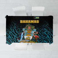 Bahamas Coat of Arms and Flag Tablecloth with Blue Coral Pattern and Marlin Crest - Wonder Print Shop