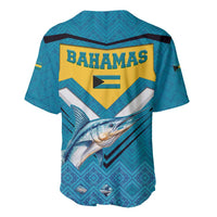 Bahamas Baseball Jersey with Blue Marlin Fish Tribal Chevron Flag Spirit