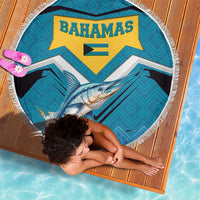 Bahamas Beach Blanket with Blue Marlin Fish Tribal Chevron Flag Spirit