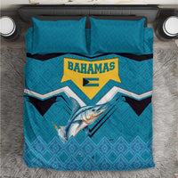Bahamas Bedding Set with Blue Marlin Fish Tribal Chevron Flag Spirit