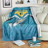 Bahamas Blanket with Blue Marlin Fish Tribal Chevron Flag Spirit