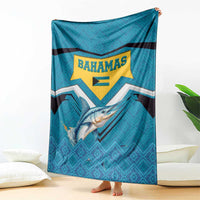 Bahamas Blanket with Blue Marlin Fish Tribal Chevron Flag Spirit